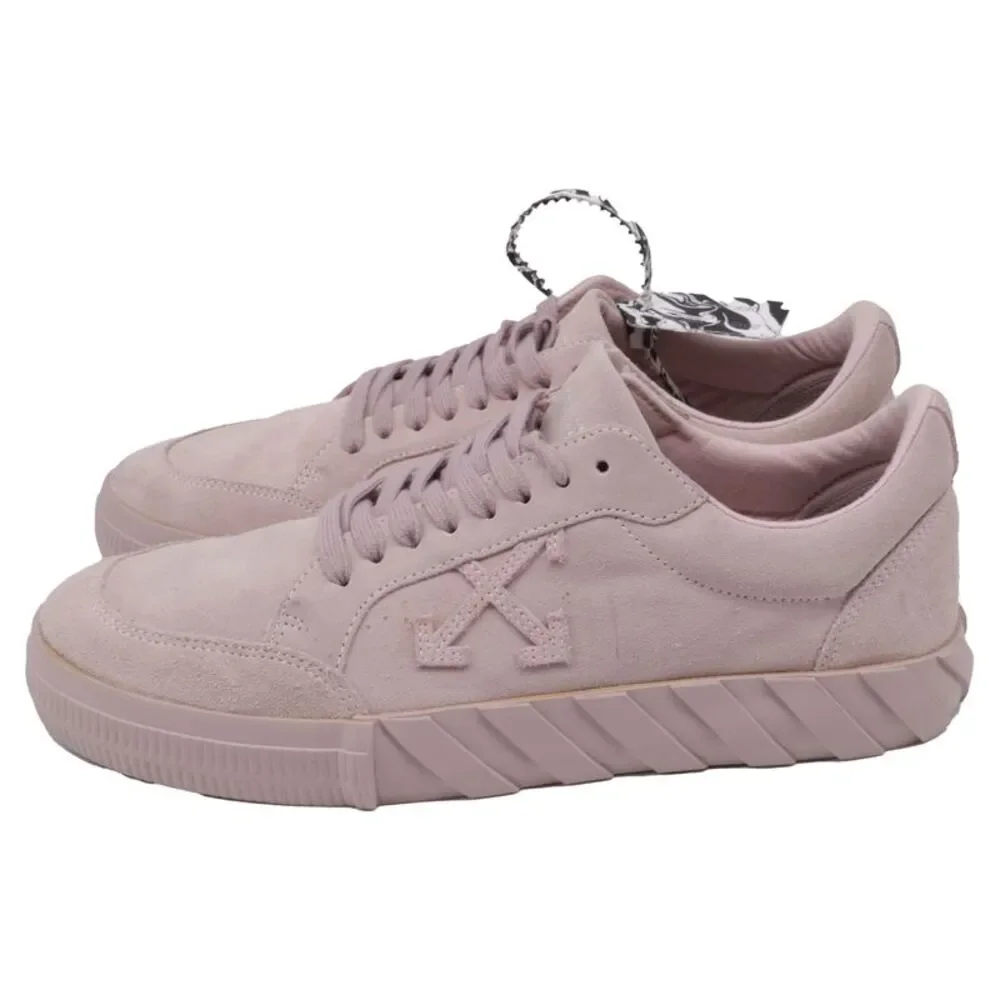 Off-White Vulcanized Low Sneakers in Pink Suede